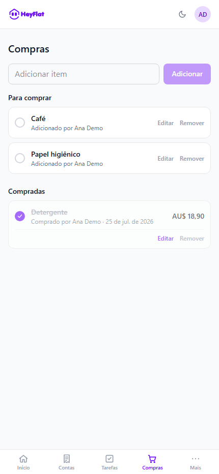 5. Compras: lista compartida en tiempo real
