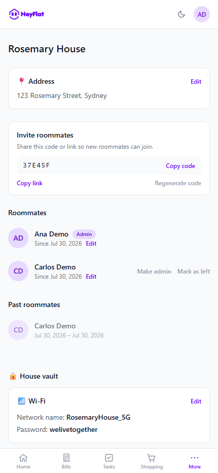 9. House: information and invites